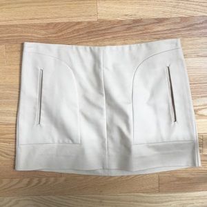 Beige Mini Skirt with Pockets